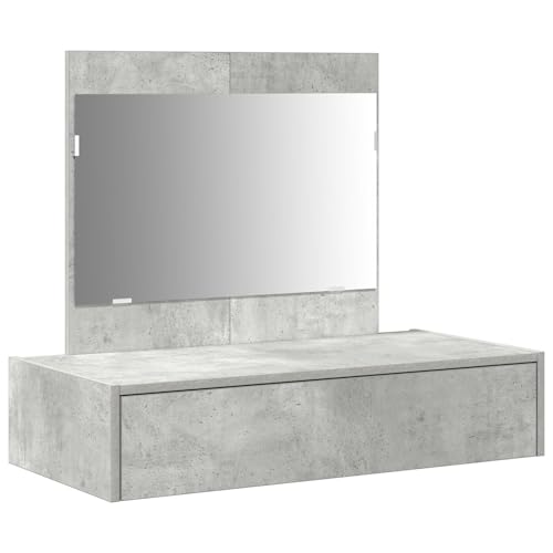 vidaXL Moderner Frisiertisch mit Spiegel in Beton-Grau-Finish Viel Stauraum Perfekt für Schlafzimmer und Makeup 83Cm x 40Cm 70Cm MDF Material Schickes Design Unisex Erwachsene Vanity Grooming Möbel vidaXL Moderner Frisiertisch mit Spiegel in Beton-Grau-Finish Viel Stauraum Perfekt für Schlafzimmer und Makeup 83Cm x 40Cm 70Cm MDF Material Schickes Design Unisex Erwachsene Vanity Grooming Möbel von vidaXL