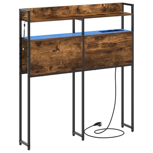 vidaXL Modernes Kopfteil für das Schlafzimmer. Stylisches Möbelstück mit Stauraum. Rahmen und Nachttisch-Organizer mit innovativer Funktion und integrierter Beleuchtung. von vidaXL