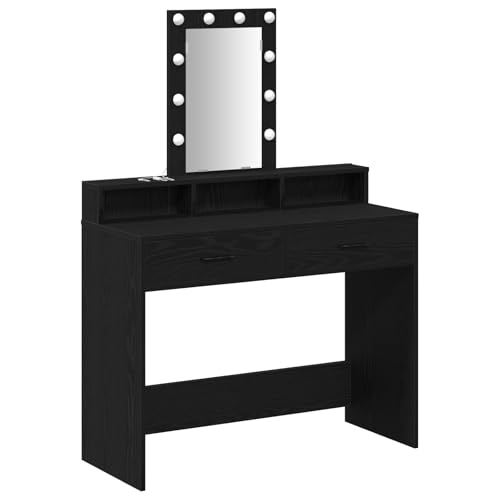 vidaXL Schminktisch mit LED-Leuchten Schwarz Eiche 100x41x140 cm vidaXL Schminktisch mit LED-Leuchten Schwarz Eiche 100x41x140 cm von vidaXL