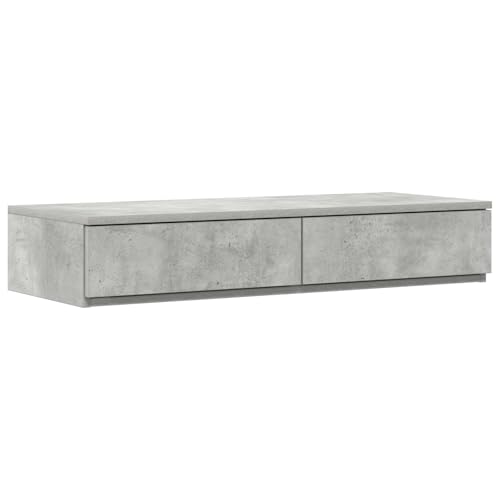 vidaXL Moderner Nachttisch in Beton grau mit 2 Schubladen Stauraum | Stylisches MDF Design Nachttisch ideal für Erwachsene Schlafzimmer, funktionales und kompaktes Möbelstück, rechteckig, von vidaXL