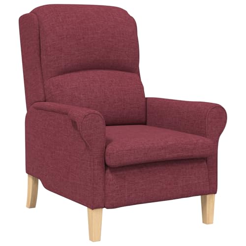 vidaXL Bequemer Moderner Sessel in Weinrot | Ergonomisches Design, glatter Polyesterbezug, perfekt fürs Wohnzimmer und Lounges, hält 'ne Person, Raumstuhl, Innenmöbel, gemütlich von vidaXL