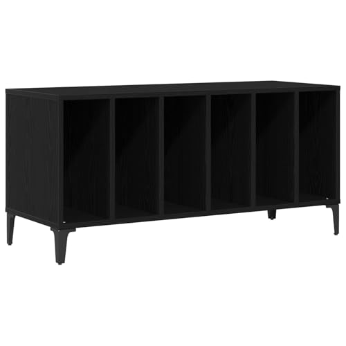 vidaXL Schallplattenschrank Schwarz Eiche 100x38x48 cm Holzwerkstoff von vidaXL