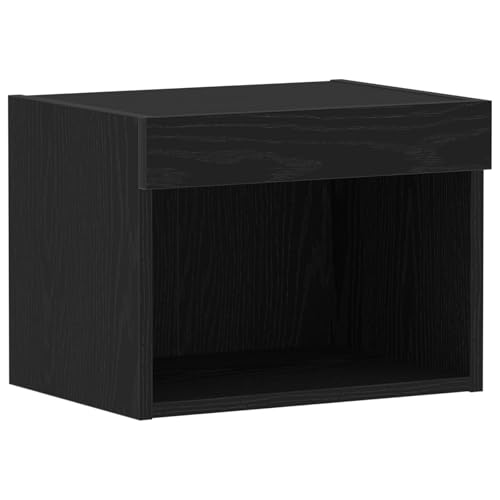 vidaXL Moderner schwarzer Eichen TV-Ständer mit wandmontiertem Stauraum für Wohnzimmer, Holzwerkstoff, Matte Oberfläche, stilvolles und praktisches Design, ideal für kleine Möbelstücke. vidaXL Moderner schwarzer Eichen TV-Ständer mit wandmontiertem Stauraum für Wohnzimmer, Holzwerkstoff, Matte Oberfläche, stilvolles und praktisches Design, ideal für kleine Möbelstücke. von vidaXL