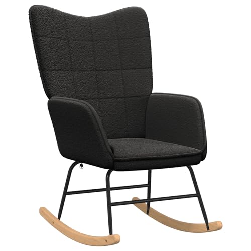 vidaXL Moderner schwarzer Schaukelstuhl für Erwachsene mit flauschigem Kissen und robustem Metallrahmen | Stoff Indoor-Rocker | Einzelstück | Stylisch | Bequem vidaXL Moderner schwarzer Schaukelstuhl für Erwachsene mit flauschigem Kissen und robustem Metallrahmen | Stoff Indoor-Rocker | Einzelstück | Stylisch | Bequem von vidaXL
