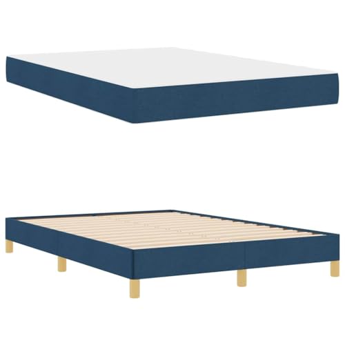 vidaXL Bettrahmen für modernes Schlafzimmer, rechteckig, aus hochwertigem Stoff und ingenieured Holz, mit bequemer, gepolsterter Coil-Matratze für zuhause von vidaXL