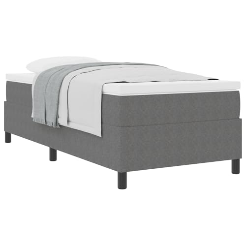vidaXL Modernes Boxspringbett Mit Matratze 90X200 cm Graues Cordstoff Fleckenresistentes Design Für Erwachsene Rahmen Einzel Set Topper Schlafmöbel Schlafzimmer Platz-sparend von vidaXL