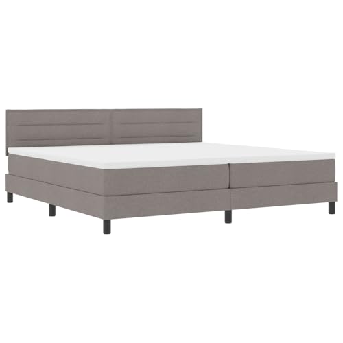 vidaXL Modernes Boxspringbett mit Matratze & LED 200X200 cm Grauer Stoff Fleckenresistent Komfortabel Stylisch Hausmöbel Schlafzimmer Topper Schaum Taschen Schutzhülle Pad von vidaXL