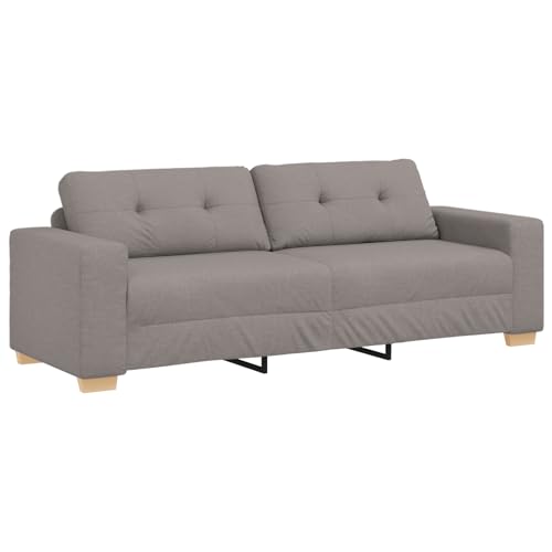 vidaXL Modernes DREI-Sitzer Sofa in Taupe | Stylische gepolsterte Sitzgelegenheit | Bequeme Wohnzimmer Couch | Rob ustes Design aus Stoff und Holz | Ideal für gesellige Abende | Polyester-gepolstert, von vidaXL