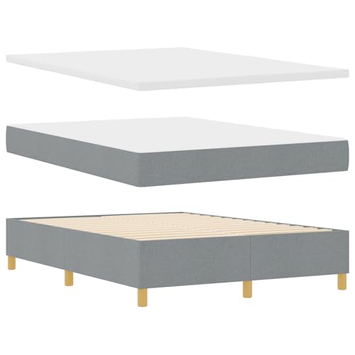 vidaXL Modernes Doppelbett mit Matratze | Hellgrau Stylishes Knopfsteppdesign Innen Schlafzimmermöbel Maximales Gewicht 250 kg Reißverschlussbezug Schoner Auflage Topper Schaum Feder Box vidaXL Modernes Doppelbett mit Matratze | Hellgrau Stylishes Knopfsteppdesign Innen Schlafzimmermöbel Maximales Gewicht 250 kg Reißverschlussbezug Schoner Auflage Topper Schaum Feder Box von vidaXL