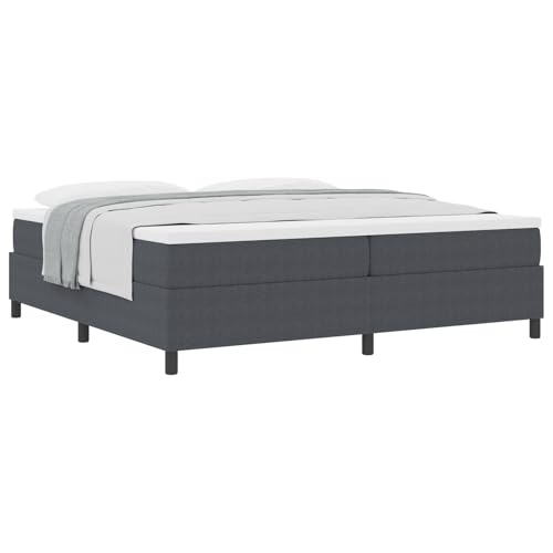 vidaXL Modernes Graues Boxspringbett Mit Matratze 200X200 cm Naturholzrahmen Und Cordstoff 5 Zonen Mittelfest Ideal Für Schlafzimmer Unisex Erwachsene Schlaflösung Hybrid Schoner Topper Komfort von vidaXL
