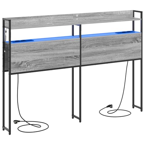 vidaXL Modernes Kopfteil für das Schlafzimmer. Stylisches Möbelstück mit Stauraum und praktischen Funktionen. Ideal für Nachttische und mit integrierter Beleuchtung von vidaXL