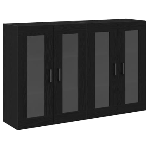 vidaXL Modernes Schwarz-Eichen Buffet Sideboard Set | Verstellbare Regale Innenaufbewahrung Schrank Finish Zeitgenössisches Design Einfache Montage Möbel Küchenorganisator Esszimmeranzeige vidaXL Modernes Schwarz-Eichen Buffet Sideboard Set | Verstellbare Regale Innenaufbewahrung Schrank Finish Zeitgenössisches Design Einfache Montage Möbel Küchenorganisator Esszimmeranzeige von vidaXL