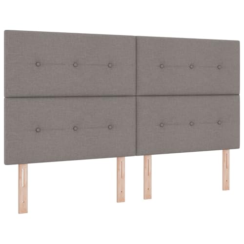 vidaXL Modernes Taupe Bettgestell mit verstellbarem Kopfteil Komplettset inklusive Matratze Topper und LED-Streifen für stylisches Schlafzimmerdekor. Möbel Holz Schaum Erwachsener von vidaXL