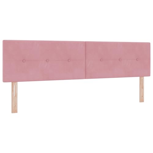 vidaXL Modernes rosa Gummiholzbett Set mit niedrigem Kopfteil | Weiches Stoffdesign | Stylisches und langlebiges Schlafzimmermöbel | Variable Optionen Größen | Zeitgemäßer eleganter Rahmen von vidaXL