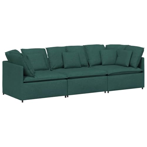 vidaXL Modulares Sofa mit Kissen Stoff Dunkelgrün, modulare Couch Stoff, anpassbares modernes Sofa vidaXL Modulares Sofa mit Kissen Stoff Dunkelgrün, modulare Couch Stoff, anpassbares modernes Sofa von vidaXL