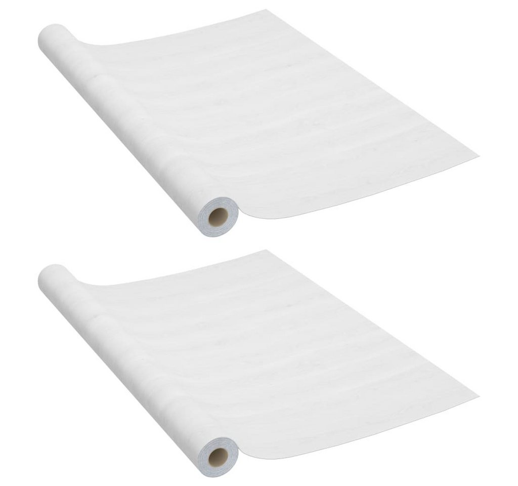 vidaXL Möbelfolie, Klebefolien Selbstklebend 2 Stk. Weißes Holz 500x90 cm PVC von vidaXL