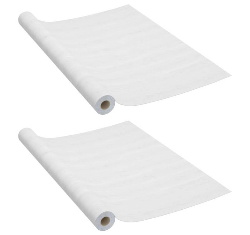 vidaXL Möbelfolie, Klebefolien Selbstklebend 2 Stk. Weißes Holz 500x90 cm PVC von vidaXL