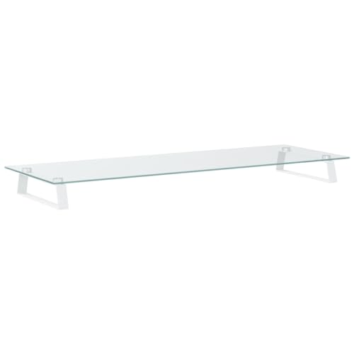 vidaXL Monitorständer, Monitorerhöhung mit Stauraum, Ständer Halterung für Monitor Laptop Drucker, Schreibtischaufsatz Bildschirmerhöhung, Weiß 100x35x8cm Hartglas Metall vidaXL Monitorständer, Monitorerhöhung mit Stauraum, Ständer Halterung für Monitor Laptop Drucker, Schreibtischaufsatz Bildschirmerhöhung, Weiß 100x35x8cm Hartglas Metall von vidaXL