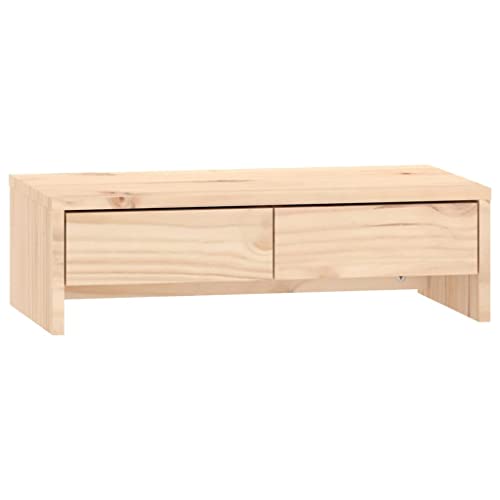 vidaXL Monitorständer Schreibtischaufsatz Monitorerhöhung Bildschirm Aufsatz Bildschirmerhöhung Bildschirmständer 50x27x15cm Massivholz Kiefer von vidaXL