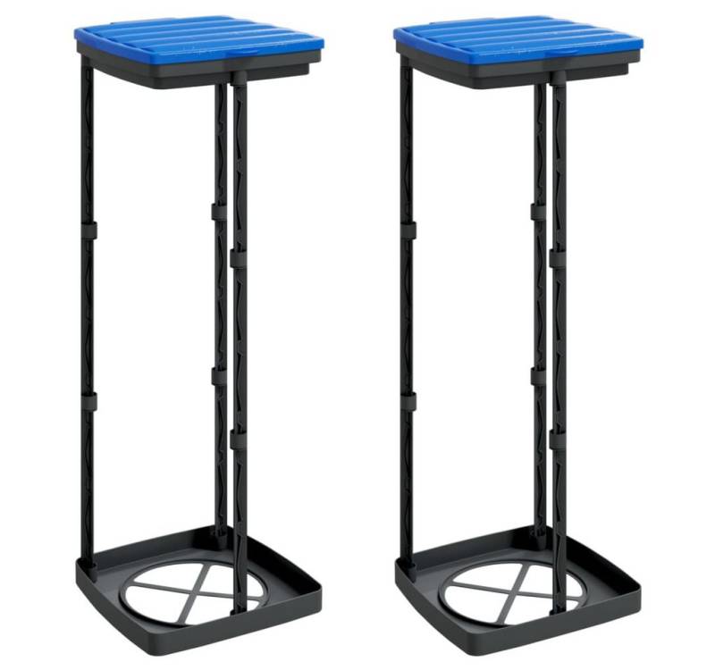 vidaXL Mülleimer, Müllsackständer 2 Stk. Schwarz und Blau 120 L PP von vidaXL