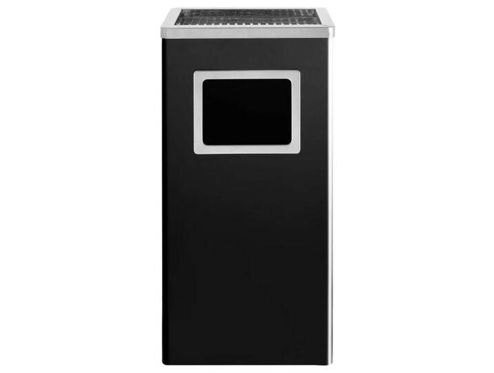 vidaXL Mülleimer, mit Aschenbecher Hotel 45 L Stahl Schwarz von vidaXL