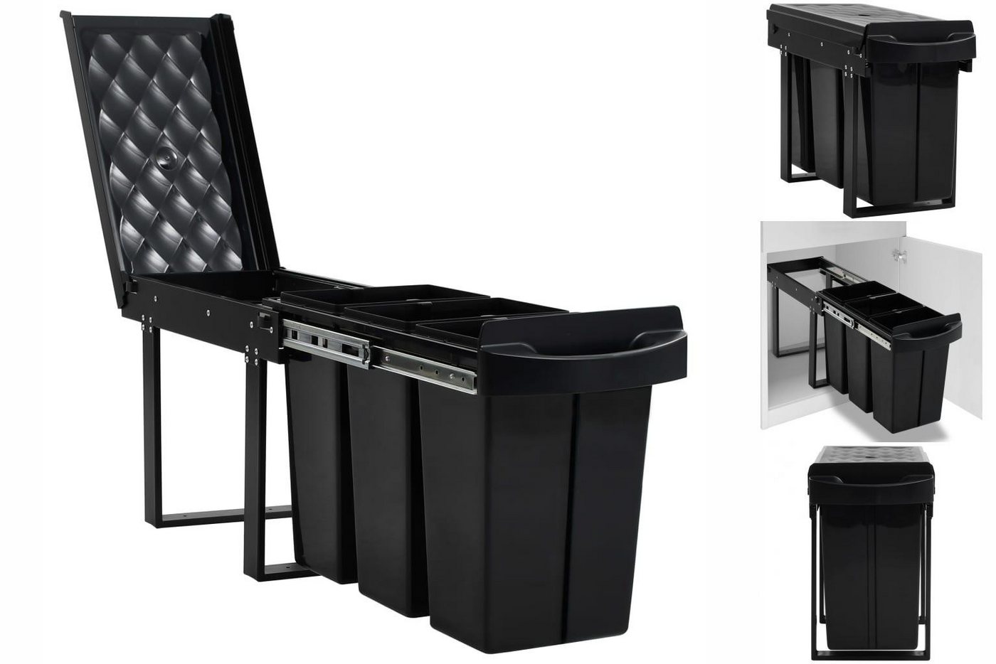 vidaXL Mülleimer Abfallbehälter für Küchenschrank Ausziehbar Soft-Close 36 L von vidaXL