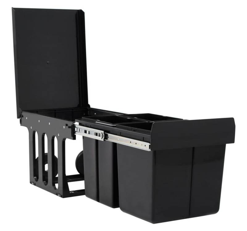 vidaXL Mülleimer Mülleimer Abfalleimer System für Küchenschrank Ausziehbar Soft-Close 4 von vidaXL