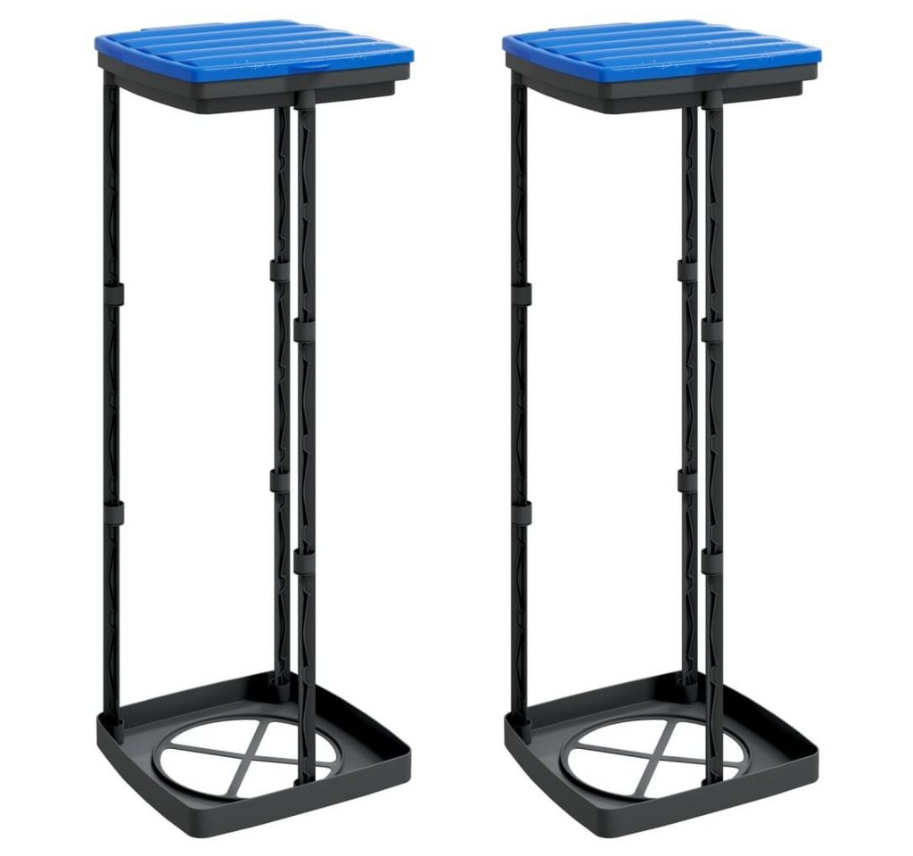vidaXL Mülleimer Müllsackständer 2 Stk Schwarz und Blau 120L Kunststoff Abfalleimer Mül vidaXL Mülleimer Müllsackständer 2 Stk Schwarz und Blau 120L Kunststoff Abfalleimer Mül von vidaXL