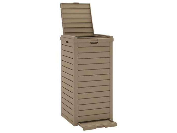 vidaXL Mülleimer Outdoor Mülleimer Abfalleimer Mülltonne Hellbraun 41x41x86 cm Polyprop, braun von vidaXL