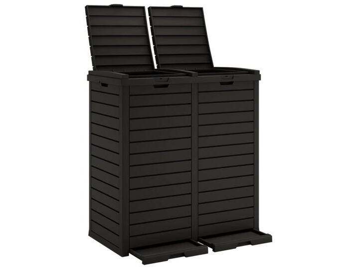 vidaXL Mülleimer Outdoor-Mülltonne Schwarz 78x41x86 cm Polypropylen, schwarz, Schwarz vidaXL Mülleimer Outdoor-Mülltonne Schwarz 78x41x86 cm Polypropylen, schwarz, Schwarz von vidaXL