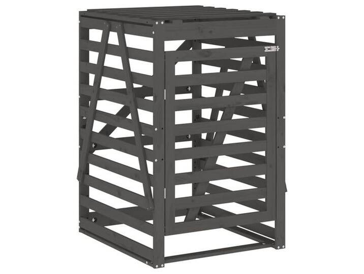 vidaXL Mülltonnenbox Mülltonnenbox Grau 84x90x128,5 cm Massivholz Kiefer Abfallbehälter Ver, grau von vidaXL