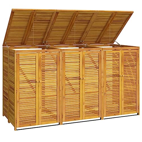 vidaXL Mülltonnenbox, Mülltonnenverkleidung für 3 Tonnen, Mülltonnenschrank mit Verriegelungen, Mülltonnenschutz Müllhaus Müllbox, Massivholz Akazie vidaXL Mülltonnenbox, Mülltonnenverkleidung für 3 Tonnen, Mülltonnenschrank mit Verriegelungen, Mülltonnenschutz Müllhaus Müllbox, Massivholz Akazie von vidaXL