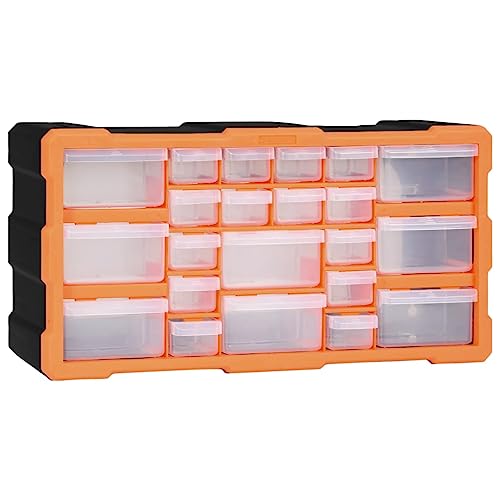 vidaXL Multi-Schubladen Organizer mit 22 Schubladen Sortierkasten Sortimentskoffer Sortimentskasten Sortimentsbox Kleinteilemagazin 49x16x25,5cm von vidaXL