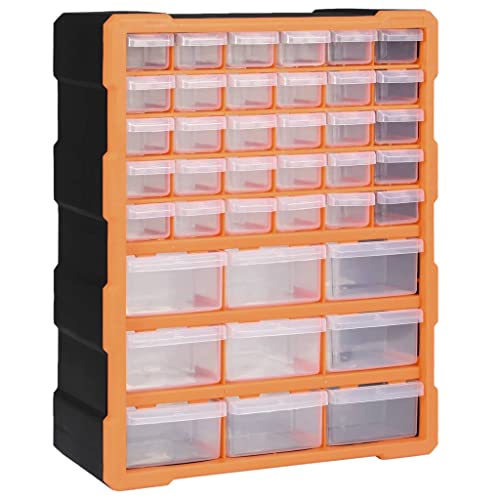 vidaXL Multi-Schubladen Organizer mit 39 Schubladen Sortierkasten Sortimentskoffer Sortimentskasten Sortimentsbox Kleinteilemagazin 38x16x47cm von vidaXL