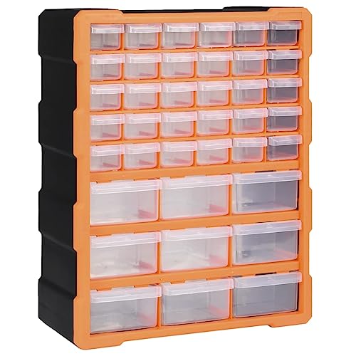 vidaXL Multi-Schubladen Organizer mit 39 Schubladen Sortierkasten Sortimentskoffer Sortimentskasten Sortimentsbox Kleinteilemagazin 38x16x47cm von vidaXL