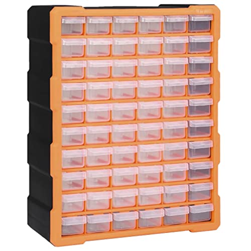 vidaXL Multi-Schubladen Organizer mit 60 Schubladen Sortierkasten Sortimentskoffer Sortimentskasten Sortimentsbox Kleinteilemagazin 38x16x47,5cm von vidaXL