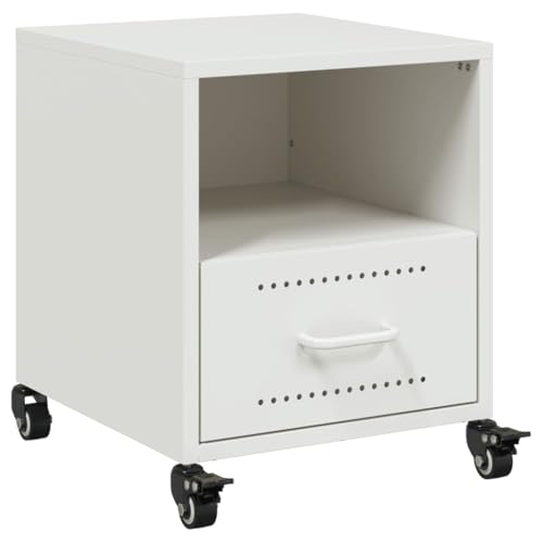 vidaXL Nachttisch, Nachtschrank mit Stauraum Rollen Griff, Nachtkommode für Schlafzimmer, Nachtkonsole Beistelltisch, Weiß Kaltgewalzter Stahl vidaXL Nachttisch, Nachtschrank mit Stauraum Rollen Griff, Nachtkommode für Schlafzimmer, Nachtkonsole Beistelltisch, Weiß Kaltgewalzter Stahl von vidaXL