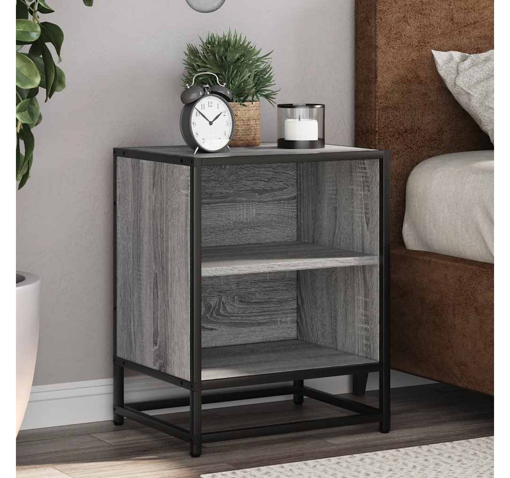 vidaXL Nachttisch, Nachttische 2 Stk. Grau Sonoma 40x31x50 cm Holzwerkstoff Metall von vidaXL