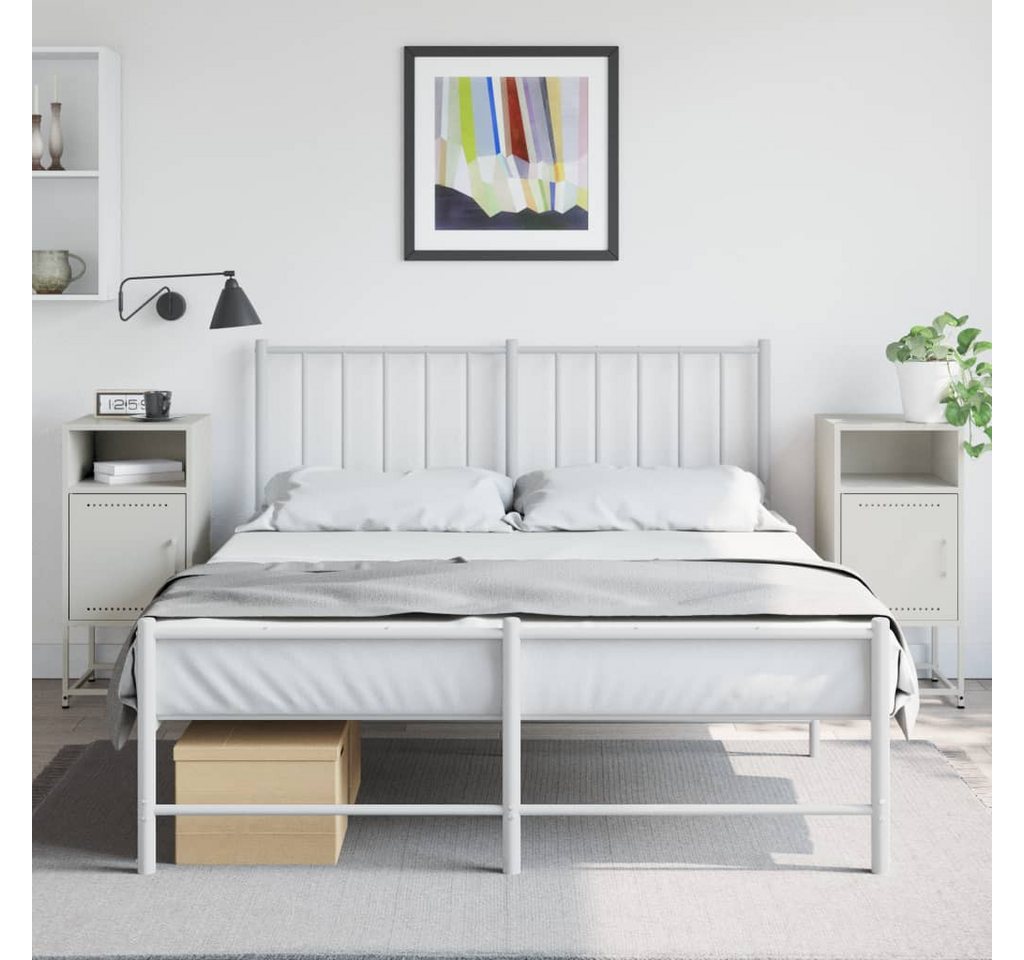 vidaXL Nachttisch, Nachttische 2 Stk. Weiß 36x39x78 cm Stahl von vidaXL