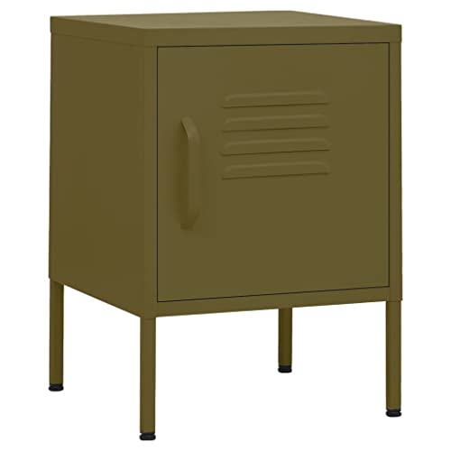 vidaXL Nachttisch 1 Regalboden 1 Schloss Modern Nachtschrank Nachtkonsole Nachtkommode Schlafzimmer Schrank Kommode Olivgrün 35x35x51cm Stahl vidaXL Nachttisch 1 Regalboden 1 Schloss Modern Nachtschrank Nachtkonsole Nachtkommode Schlafzimmer Schrank Kommode Olivgrün 35x35x51cm Stahl von vidaXL