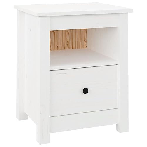 vidaXL Nachttisch 1 Schublade 1 Fach Nachtschrank Nachtkonsole Nachtkommode Schlafzimmer Schrank Kommode Weiß 40x35x49cm Massivholz Kiefer vidaXL Nachttisch 1 Schublade 1 Fach Nachtschrank Nachtkonsole Nachtkommode Schlafzimmer Schrank Kommode Weiß 40x35x49cm Massivholz Kiefer von vidaXL
