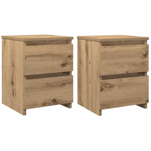vidaXL Nachttisch 2 STK., Nachtschrank mit 2 Schubladen, Nachtkommode für Schlafzimmer, Nachtkonsole Beistelltisch, Artisan-Eiche Holzwerkstoff vidaXL Nachttisch 2 STK., Nachtschrank mit 2 Schubladen, Nachtkommode für Schlafzimmer, Nachtkonsole Beistelltisch, Artisan-Eiche Holzwerkstoff von vidaXL