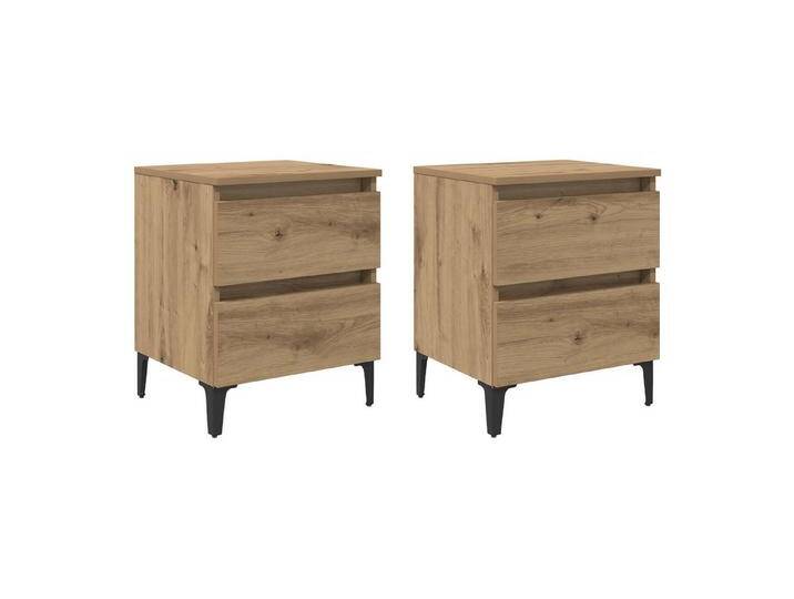 vidaXL Nachttisch Bettkommoden 2 Stück Artisan Eiche 40x35x50 cm (2-St) von vidaXL