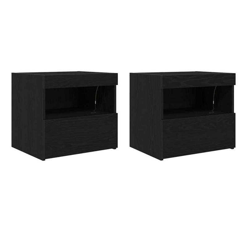 vidaXL Nachttisch Nachtschrank 2 pcs Schwarze Eiche 50 x 40 x 45 cm Holzwerkstoff (2-St) von vidaXL