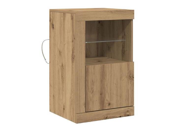vidaXL Nachttisch Nachtschrank Nachttisch mit LED-Lichtern Artisan Eiche 41x37x67 cm, braun von vidaXL