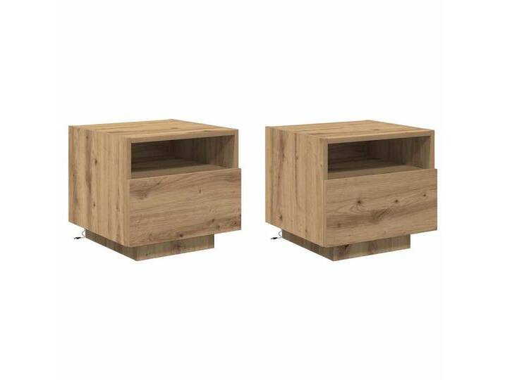 vidaXL Nachttisch Nachttisch 2 pcs Eiche handwerklich 40 x 39 x 37 cm (2-St) von vidaXL