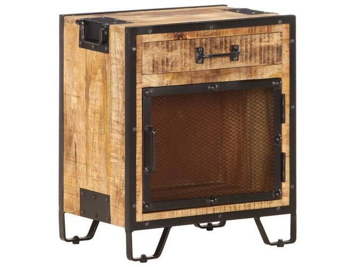 vidaXL Nachttisch Nachttisch 433051 cm Raues Mango-Massivholz, braun von vidaXL