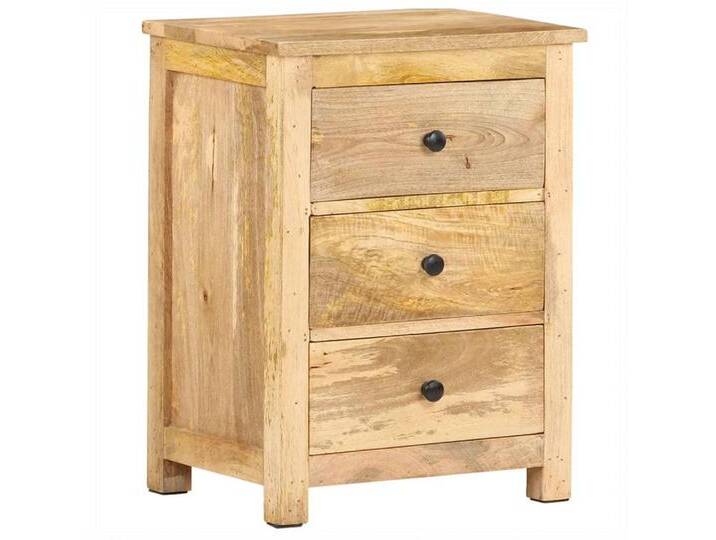 vidaXL Nachttisch Nachttisch 45x35x60 cm Massivholz Mango, braun von vidaXL