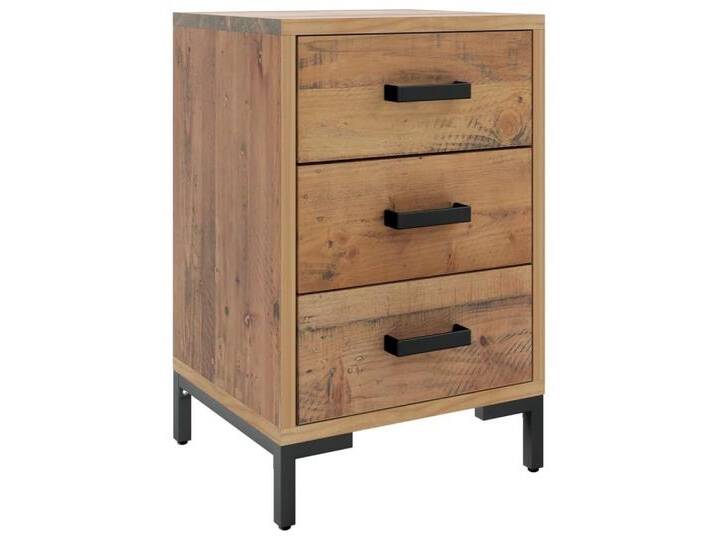 vidaXL Nachttisch Nachttisch Braun 36x30x54 cm Massivholz Kiefer Recycelt Nachtkonsole, braun von vidaXL