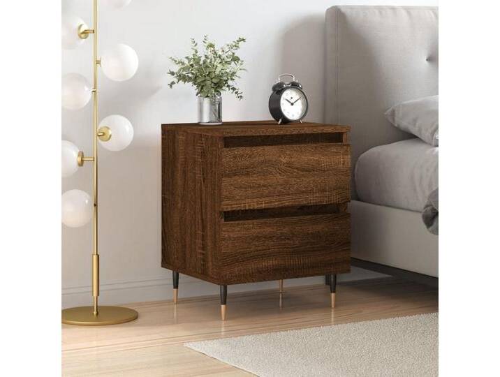 vidaXL Nachttisch Nachttisch Braun Eichen-Optik 40x35x50 cm Holz Nachtkonsole Nachtschra, braun von vidaXL